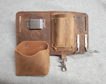 Deluxe Foreman's Tool Pouch - with heavy duty clip and hammer loop - Made in USA!