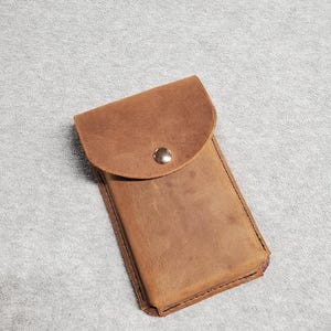 Phone Case, angled belt loop - Top Grain Leather - Custom Sizing - Made in USA