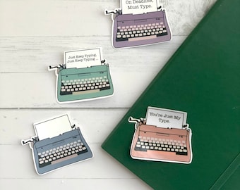 Typewriter Vinyl Sticker | typewriter | writer and journalist | gifts for journalists | laptop water bottle book stickers | literary gifts