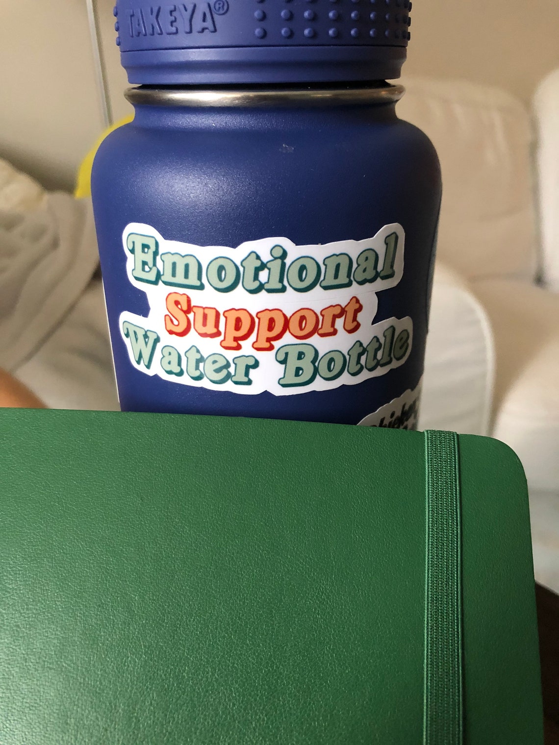 Emotional Support Water Bottle Vinyl Sticker Water Bottle Sticker Stickers for Hydroflask Mental