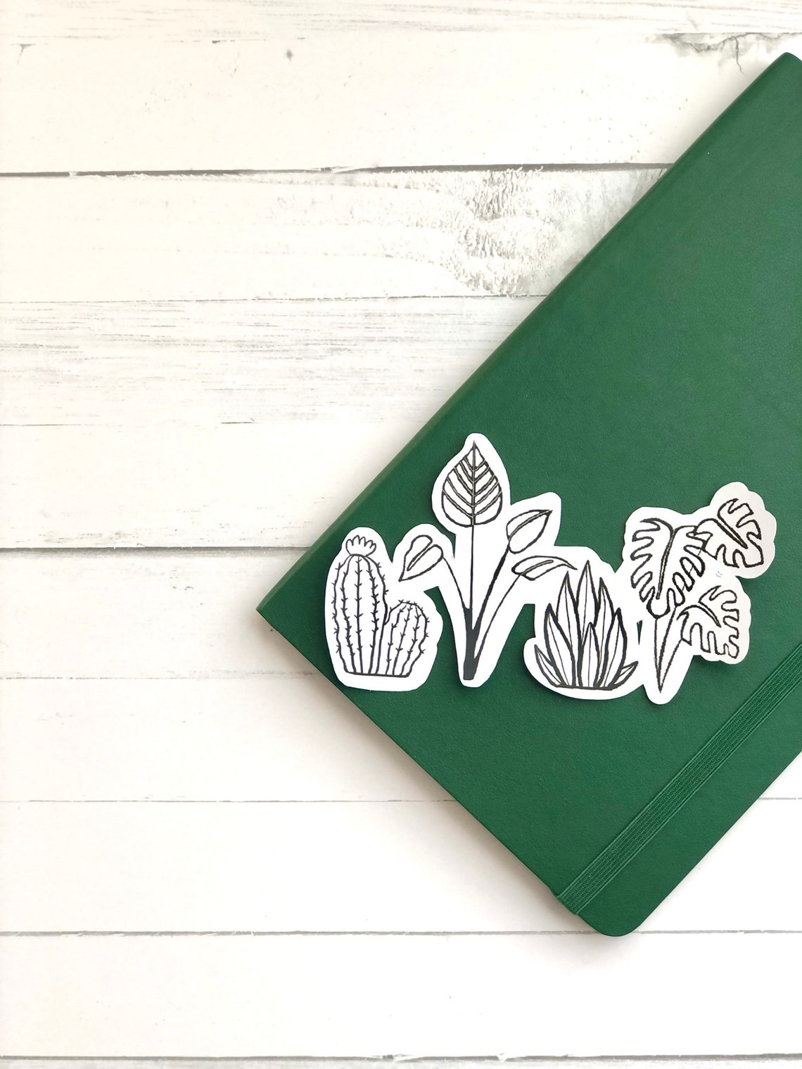 Black and White Houseplant Vinyl Sticker Plant Stickers Water Resistant ...