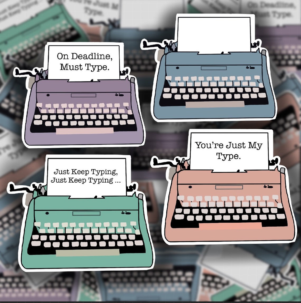 Typewriter Vinyl Matte Sticker Writer and Journalist Gifts Etsy