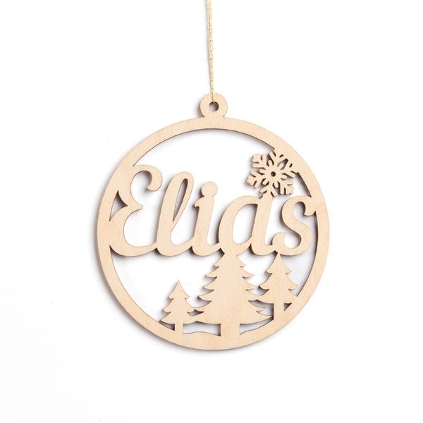 Personalisierte Weihnachtskugel aus Holz mit Namen - Weihnachtsschmuck Ornament - Geschenk Weihnachten - verschiedene Farben