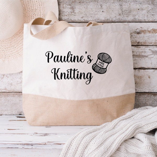 Personalised Knitting Bag, Knitting Storage, Crochet Bag, Knitting Gift, Craft Bag, Craft Gift, Crochet Gift, Yarn Bag, Crochet Project Bag