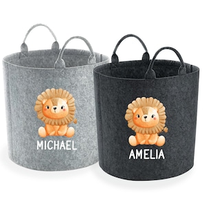 Personalisierter Löwe Safari Themed Spielzeug Aufbewahrungskorb, Kinder Spielzeugtasche, Kinder Spielzeugkiste, Baby Geschenk, Geburtstagsgeschenk, Savannentiere