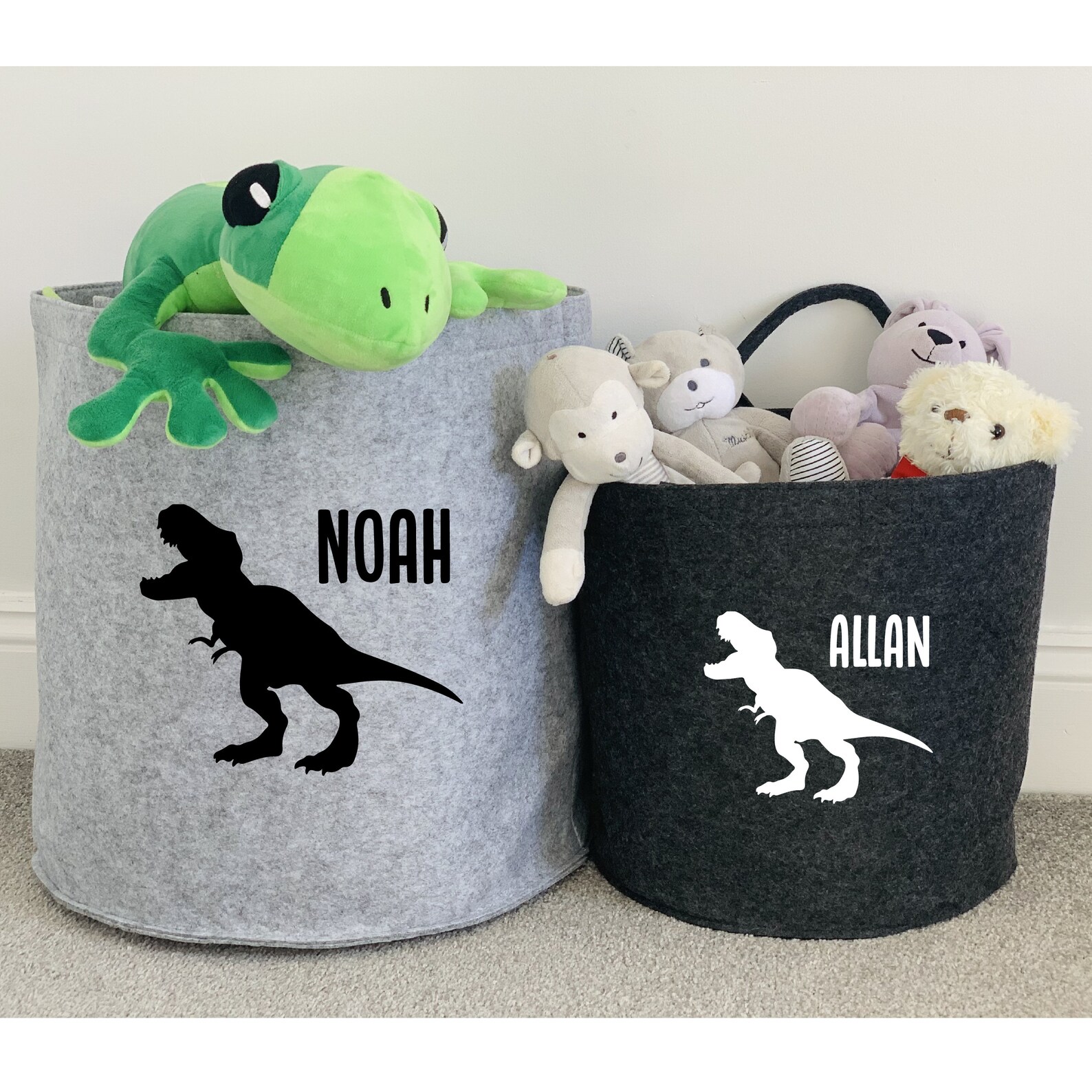 Personalised Dinosaur Toy Storage Basket Children Room Etsy
