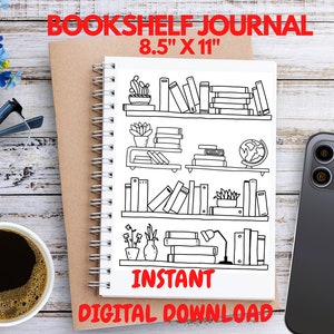 Reading Journal Book Shelf Planner 8.5