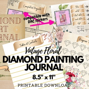 Diamond Painting Log Book, Printable PDF