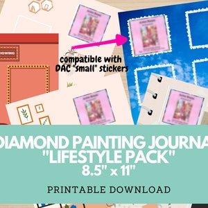 Diamond Art Lifestyle Journal 8.5&quot; x 11&quot; Diamond Painting Tracker DAC Compatible Pages Digital Printable Download Log for Diamond Art Club