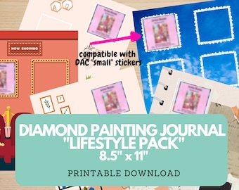Diamond Art Lifestyle Journal 8.5" x 11" Diamond Painting Tracker DAC Compatible Pages Digital Printable Download Log for Diamond Art Club