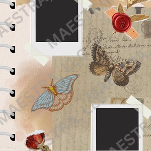 Diamond Art Journal 18,5 cm x 23,5 cm, diamantmålning med vintageblommor, planerare, scrapbooksidor, digitalt utskrivbart, nedladdningsbart, logg, DAC-tillbehör bild 8