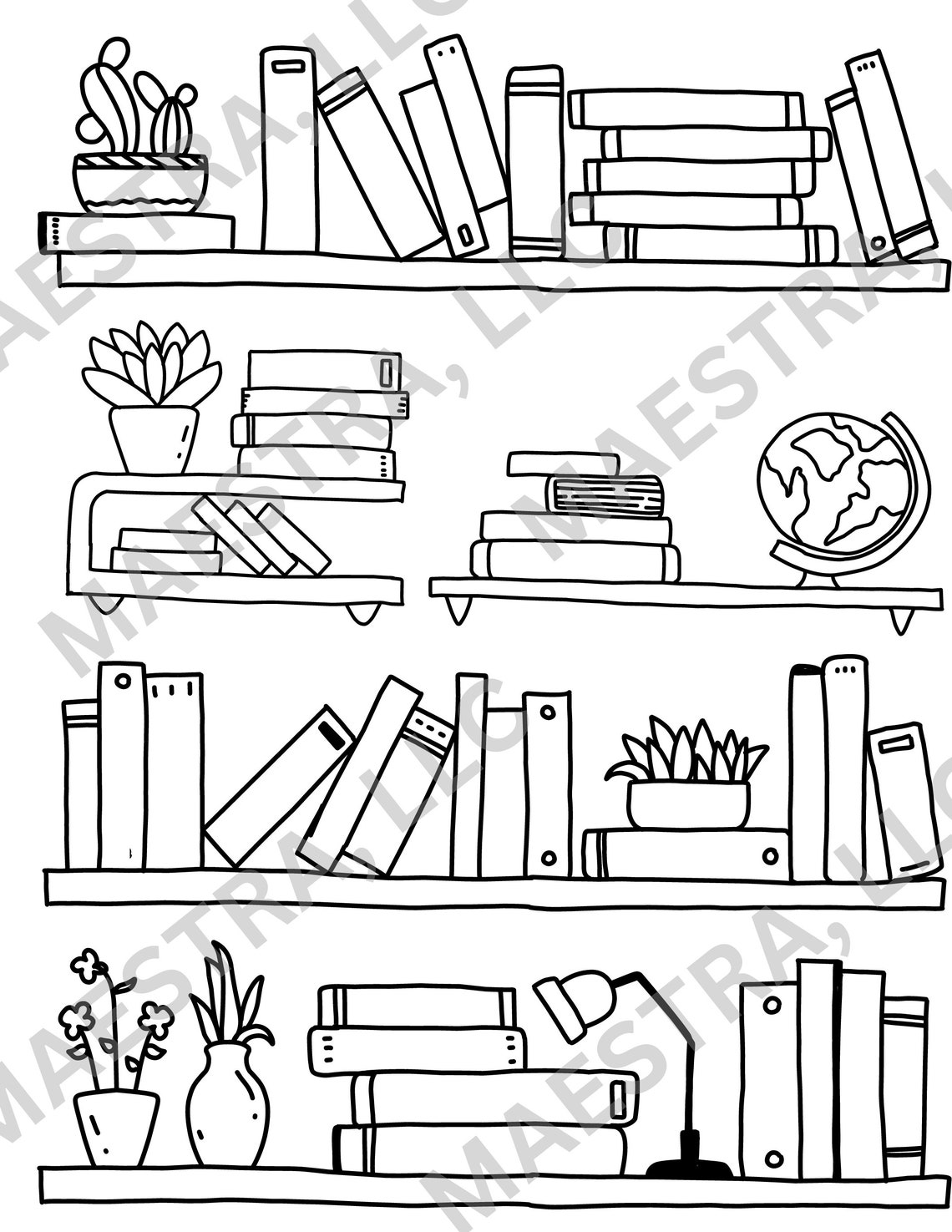 Reading Journal Book Shelf Planner 8.5