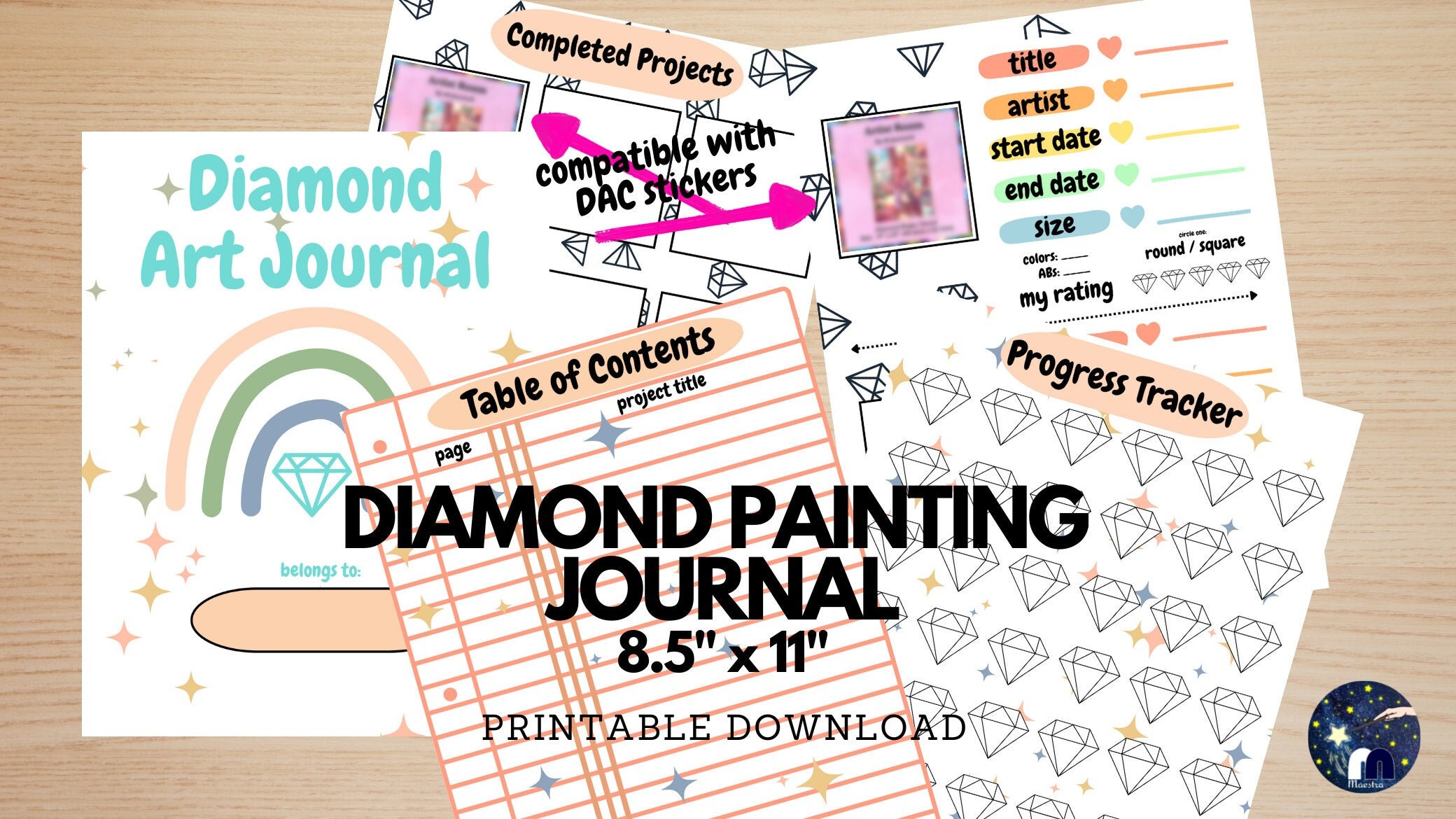 PRINTABLE Diamond Painting LOG BOOK – Track Diamond Painting Projects