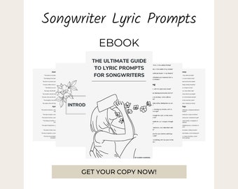 Over 500 Songwriting Lyric Prompts For Songwriters eBook | Writing Help | Music Songwriting Assistance | Independent Musicians and Artists