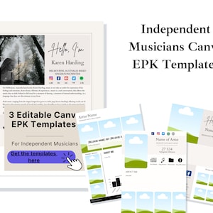 3 x Independent Artist Press Kit Canva Editable Templates | Musician Media Kit | Electronic Press Kit | Music EPK | DJ Press Kit