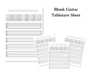 Printable Guitar Tab Paper A4 | Songwriting | Blank Guitar Tab Printable | Guitar Tablature Paper | Blank Guitar Music Sheet | Sheet Music