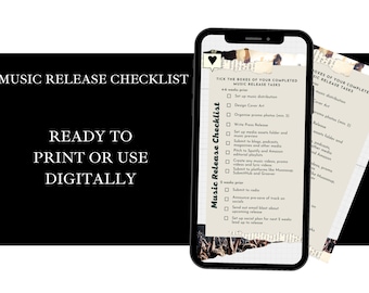 Music Release Checklist | Indie Artist Release Checklist | Checklist for Recording Artists | Musician Release Music | Independent Musicians