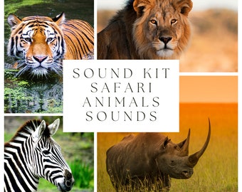 161 Safari Tier Tönen Kit | Audio Projekt | Tierstimmen | Sound FX Paket | Löwen | Tigern | Zebras | Nashörner | Elefant | Digitale Dateien