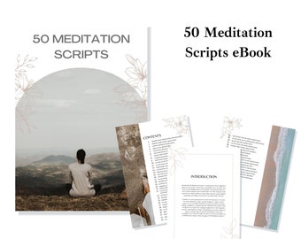 50 x Guided Meditation Scripts eBook | Mindfulness Script Bundle | Digital Download PDF | Commercial or Personal | Inner Transformation