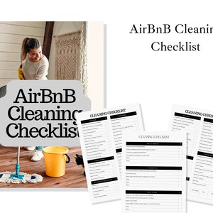 Airbnb Cleaning Checklist | Housekeeping Cleaning Planner | Cleaning Schedule | House Chores | Clean Routine | Professional Cleaning
