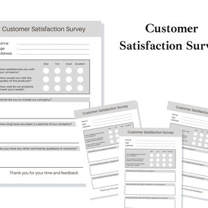 Customer Satisfaction Survey | Customer Questionnaire | Client Questionnaire | Feedback Form | Business Feedback | Customer Service Survey