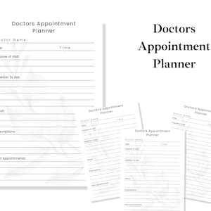 Doctors Appointment Planner | Doctor Visits | Medical Appointment | Health Log | Digital Planner Template | Printable PDF