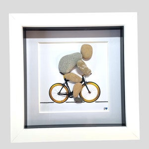 Cyclist Pebble Art - Bespoke Hobbies Range - Personalisation & Gift Wrapping Available