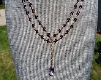 Amethyst and 14K Gold Filled Necklace アメジストネックレス