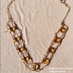 Citrine and 14K Gold Filled Choker Necklace シトリンチョーカー image 2