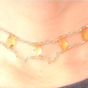 Citrine and 14K Gold Filled Choker Necklace シトリンチョーカー image 5
