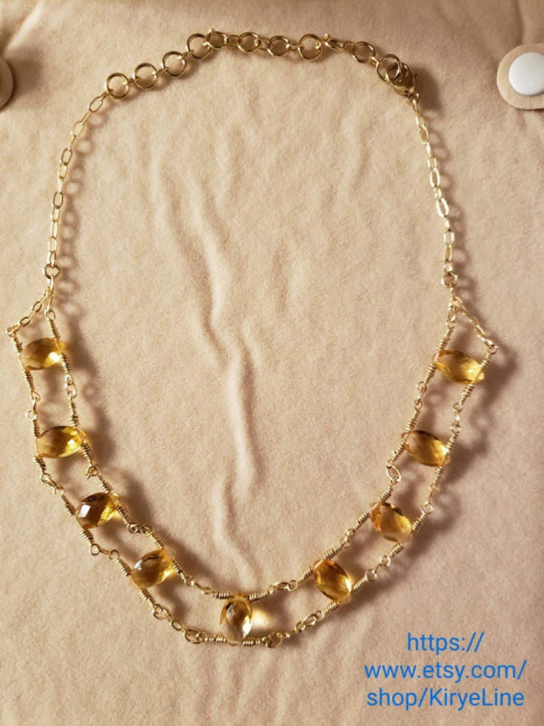 Citrine and 14K Gold Filled Choker Necklace シトリンチョーカー image 6
