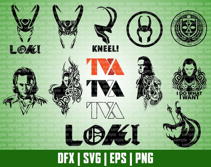 Loki Graphics Pack for Cutting Plotters, Cricut, Cameo | Dxf, Svg, Eps ...