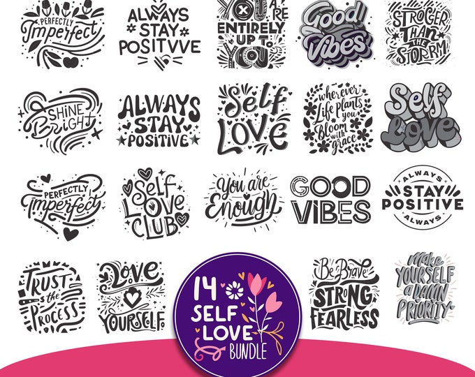 Self Love SVG Bundle, Inspirational Svg Bundle | Motivational Svg ...
