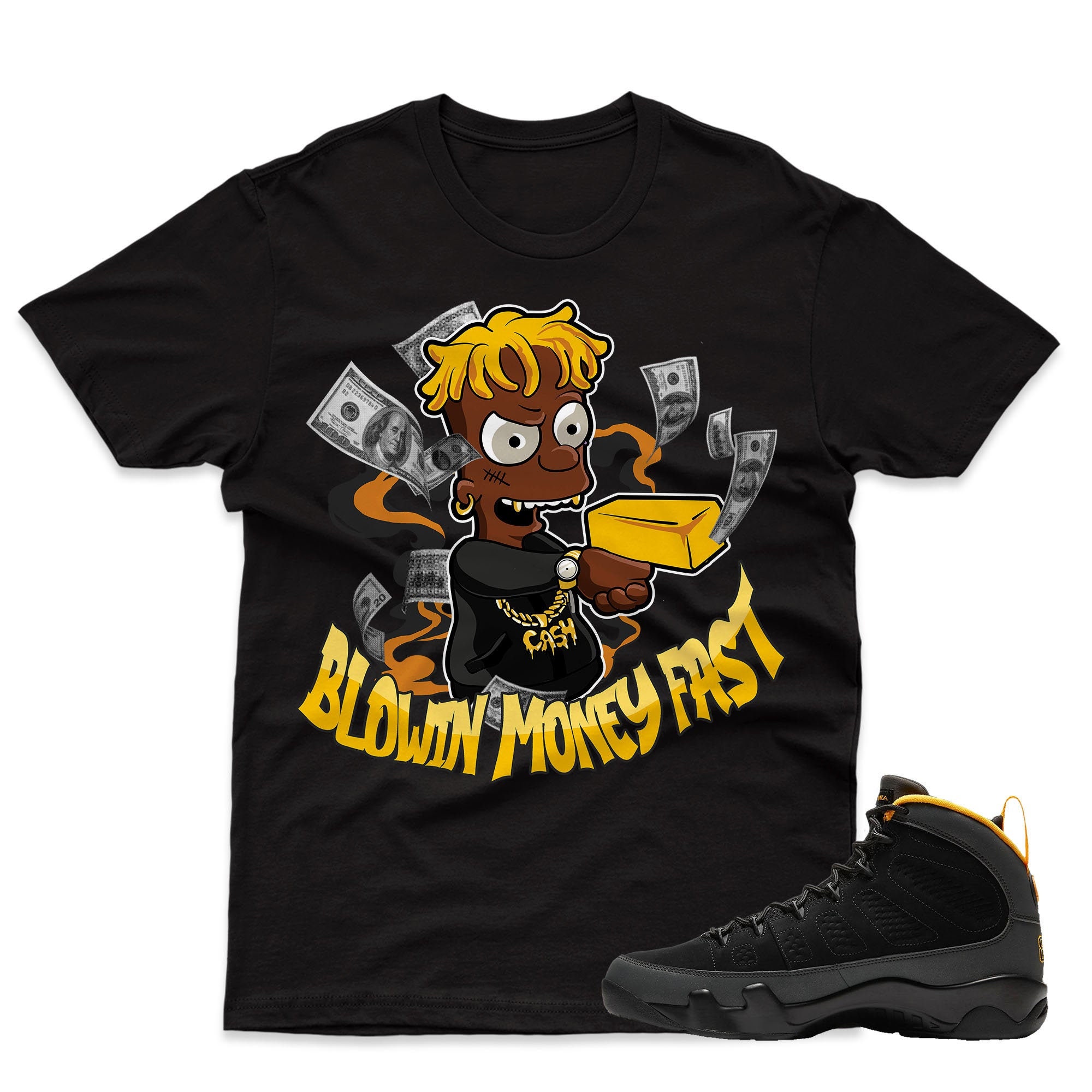 dark charcoal university gold shirt