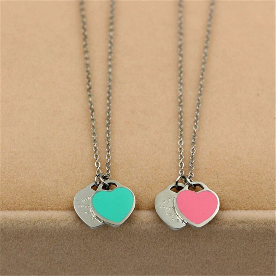 Tiffany Colour Necklace Pink Necklace Silver Tiffany colour Etsy