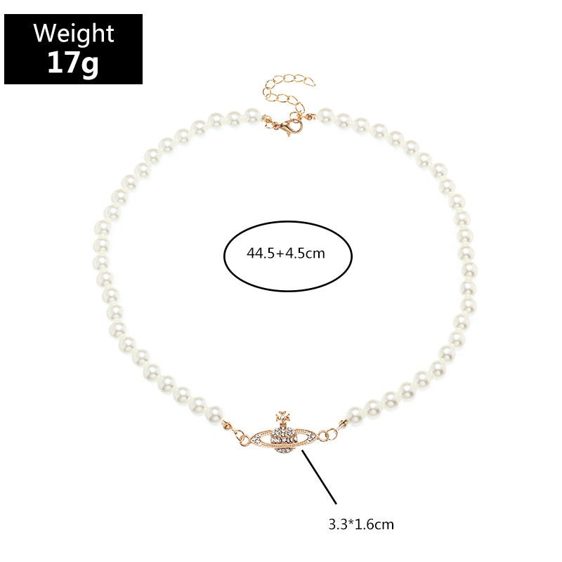 Classy Saturn Vivienne Westwood looking pearl choker necklace | Etsy