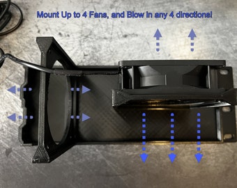 ModMount - 2U 80mm Fan Bracket for Network Cabinets and Rackmount Cages