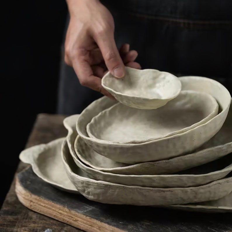 Handcrafted Ceramic Serving Bowls & Dishes Unique Hand-Pinched Design image 5