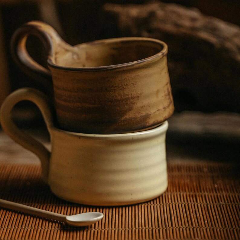 270ml Vintage Ceramic Coffee Cup, Classic Retro Style Mug, Handcrafted Artisan Drinkware, Unique Patterned Tea Cup, Elegant Kitchen Decor image 1