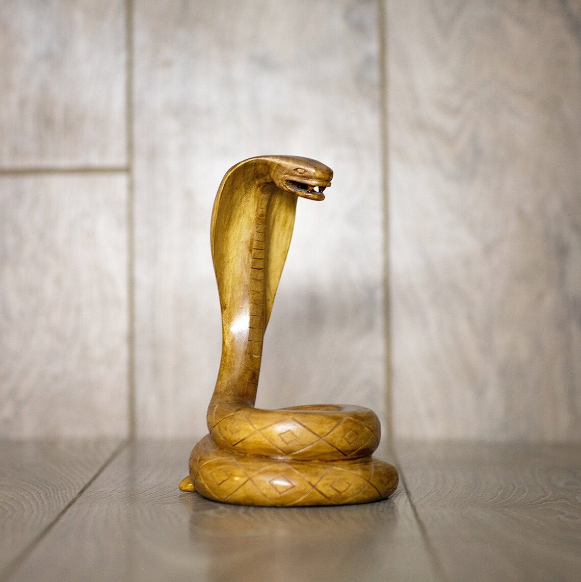 Wooden snake wood carving sculpture wooden figure hand Etsy