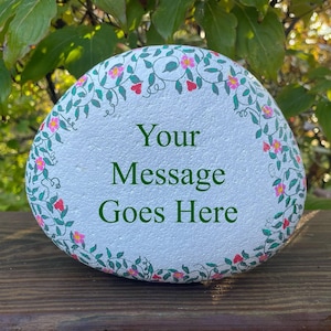 Personalized Gift Painted Rock with a Custom Message, Customized Garden Stone