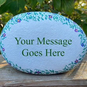 Personalized Gift Painted Rock with a Custom Message, Customized Gift for Gardner