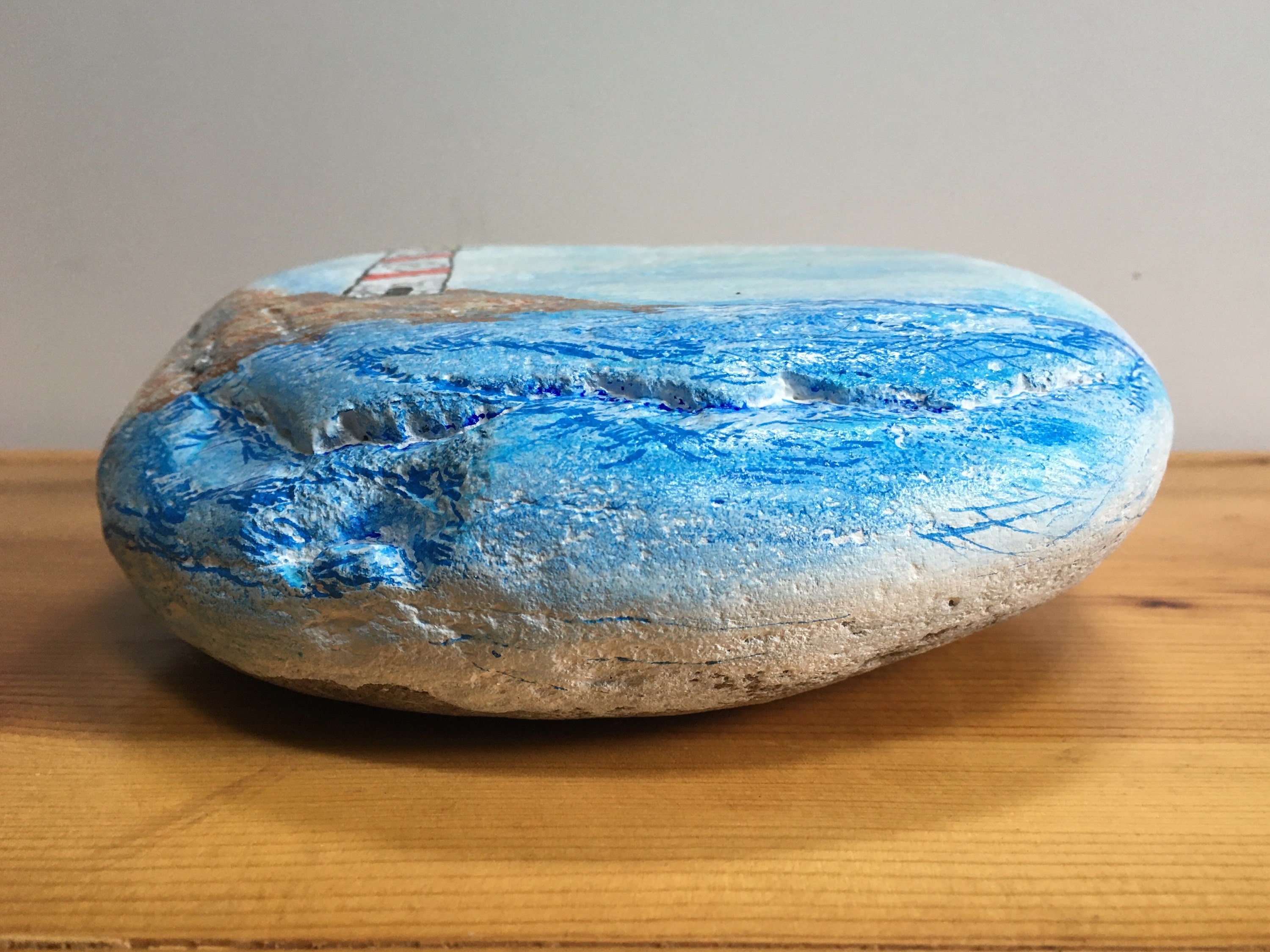 Lake Life Painted Rocks Lighthouse Painted Rock, Unique Lake House Decor, Nautical Theme Gift ...