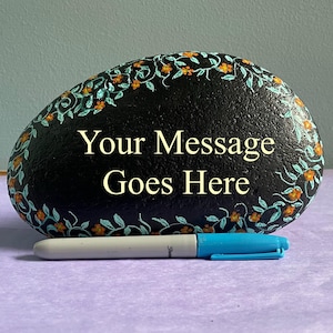 Personalized Gift Painted Rock with a Custom Message, Customized Garden Stone