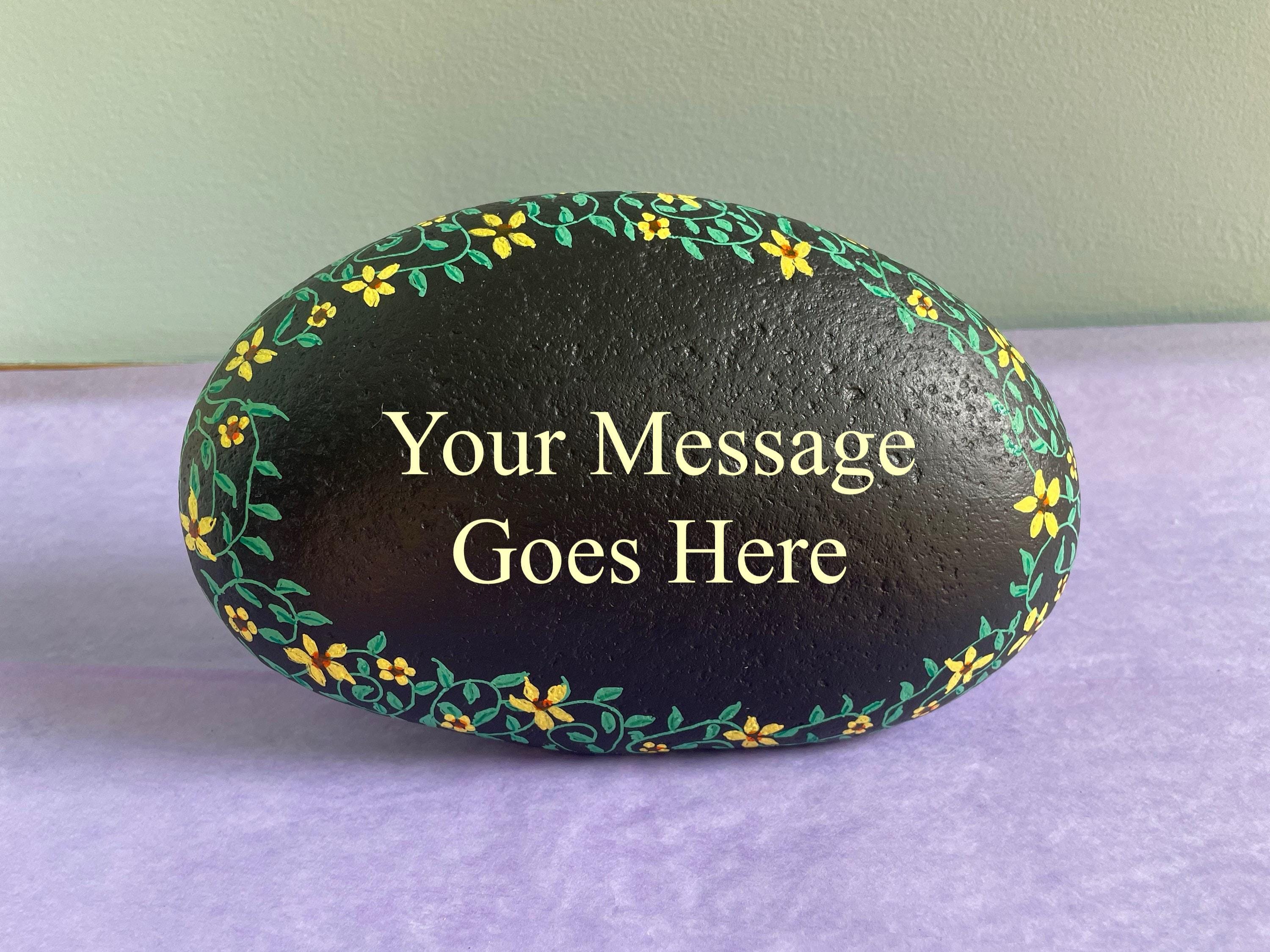 Personalized Gift Painted Rock With a Custom Message, Customized Garden ...
