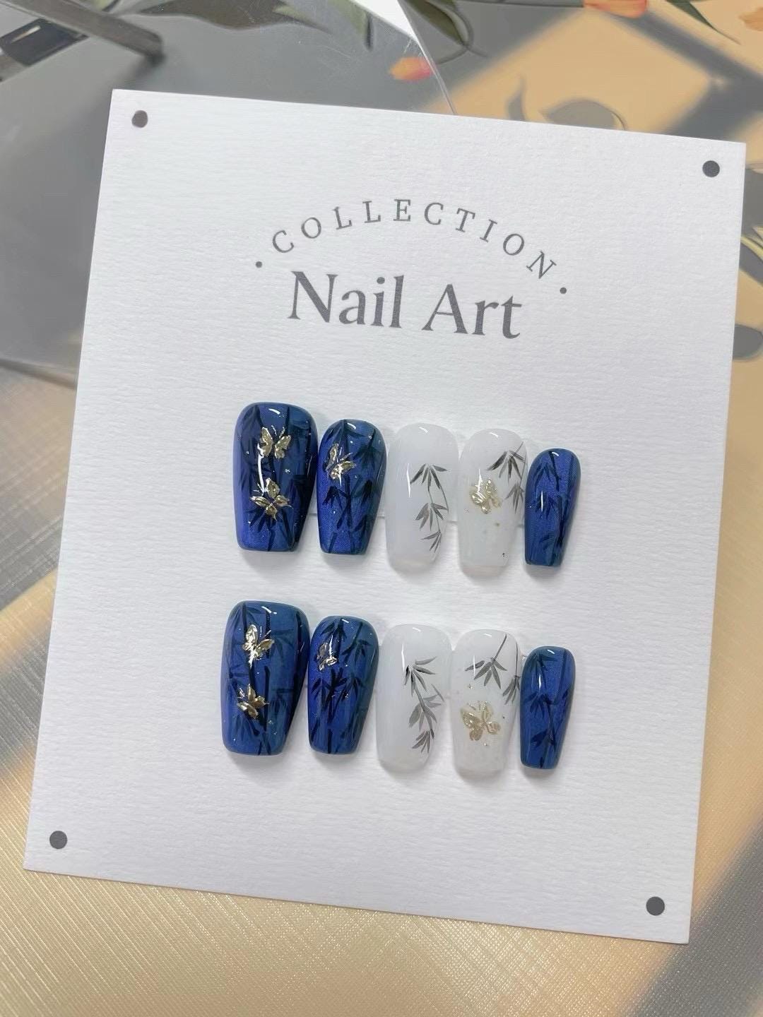 Fish Playing With Water Customized Press on Nails, Hand Painted Fake Nails, Colorful Nails, Artist Faux Nails, Reusable Premium Nails