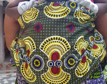 Pagne de portage physiologique façon Mbotou Sénégalais - Echarpe porte- bébé - Modèle "GOMA"