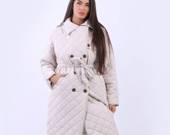 Damen Oversized Doppelbrust Gepolsterte Jacke, Made In Italy Winterjacke