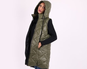 Long Puffer Vest - Etsy Australia