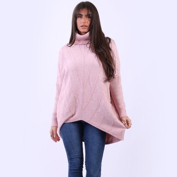 Chunky Cowl Neck Baggy Oversized Cable Knit Jumper